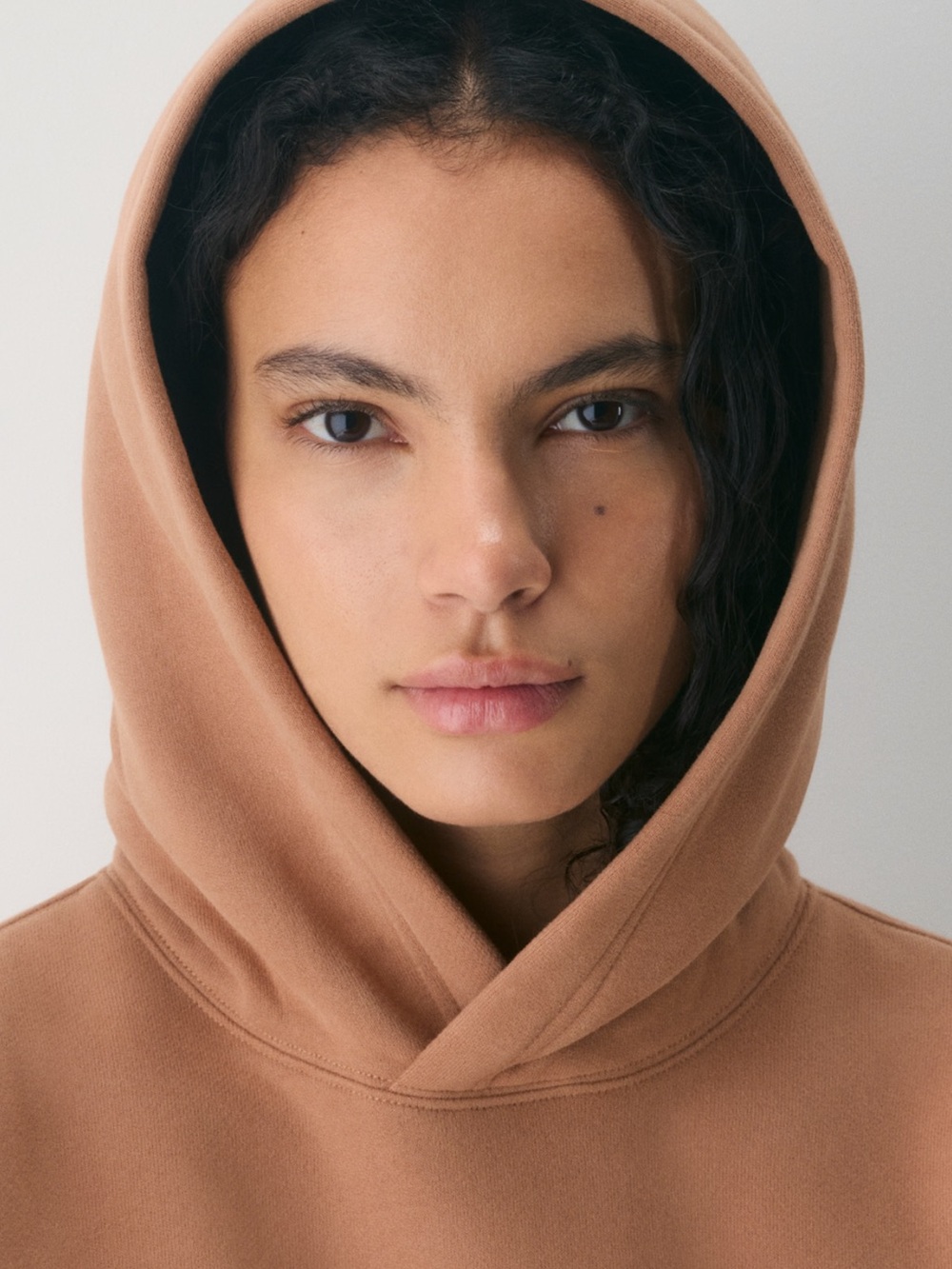 Aritzia Cozy Sweatfleece Perfect Hoodie Medium Chocolate Mousse NWT - Picture 6 of 8